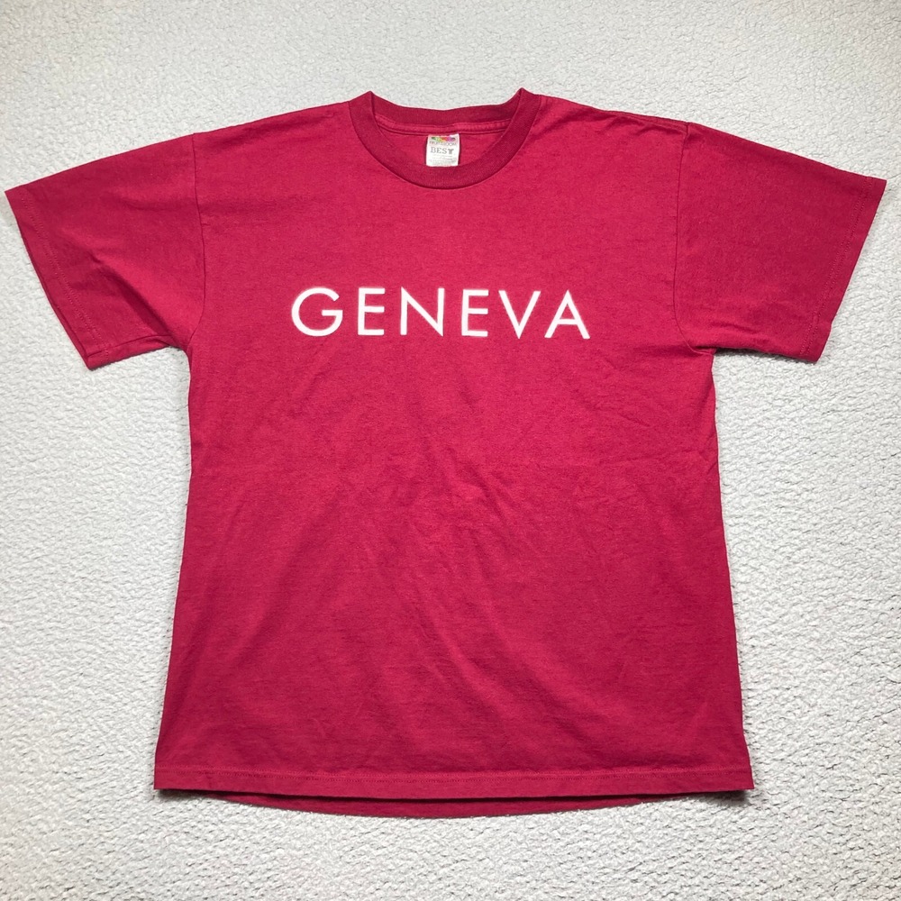 Geneva College T Shirt Women's Large Pink Short Sleeve Golden Tornadoes